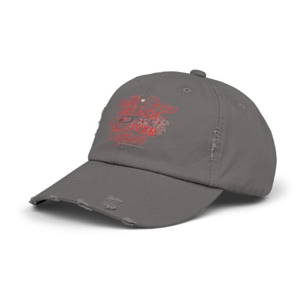 Unisex Distressed Cap with Inspirational Quote, Relaxed Fit Hat, Everyday Casual Wear, Gift for Friends, Trendy Outdoor Accessory - Image 22