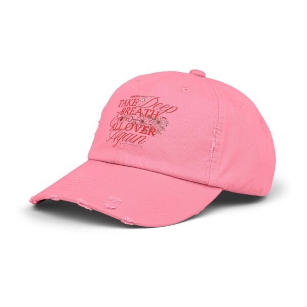 Unisex Distressed Cap with Inspirational Quote, Relaxed Fit Hat, Everyday Casual Wear, Gift for Friends, Trendy Outdoor Accessory - Image 26