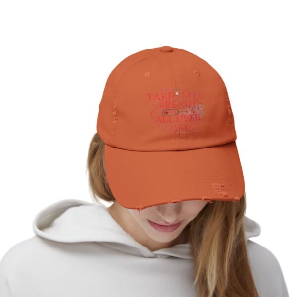 Unisex Distressed Cap with Inspirational Quote, Relaxed Fit Hat, Everyday Casual Wear, Gift for Friends, Trendy Outdoor Accessory - Image 12
