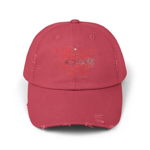 Unisex Distressed Cap with Inspirational Quote, Relaxed Fit Hat, Everyday Casual Wear, Gift for Friends, Trendy Outdoor Accessory - Image 29