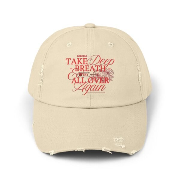 Unisex Distressed Cap with Inspirational Quote, Relaxed Fit Hat, Everyday Casual Wear, Gift for Friends, Trendy Outdoor Accessory - Image 5