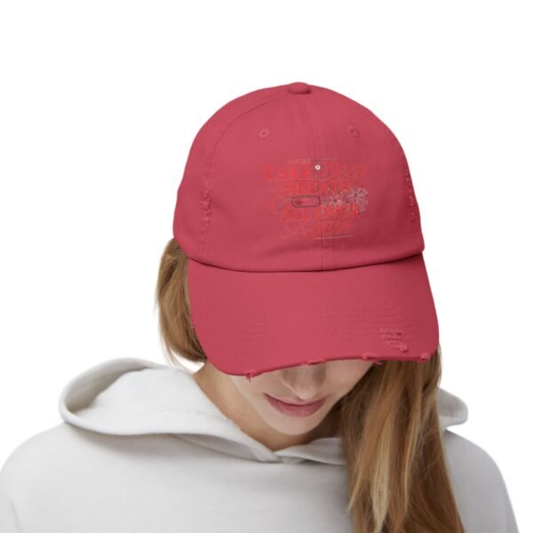 Unisex Distressed Cap with Inspirational Quote, Relaxed Fit Hat, Everyday Casual Wear, Gift for Friends, Trendy Outdoor Accessory - Image 32