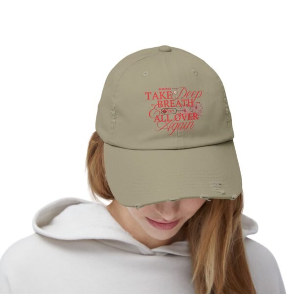 Unisex Distressed Cap with Inspirational Quote, Relaxed Fit Hat, Everyday Casual Wear, Gift for Friends, Trendy Outdoor Accessory - Image 16