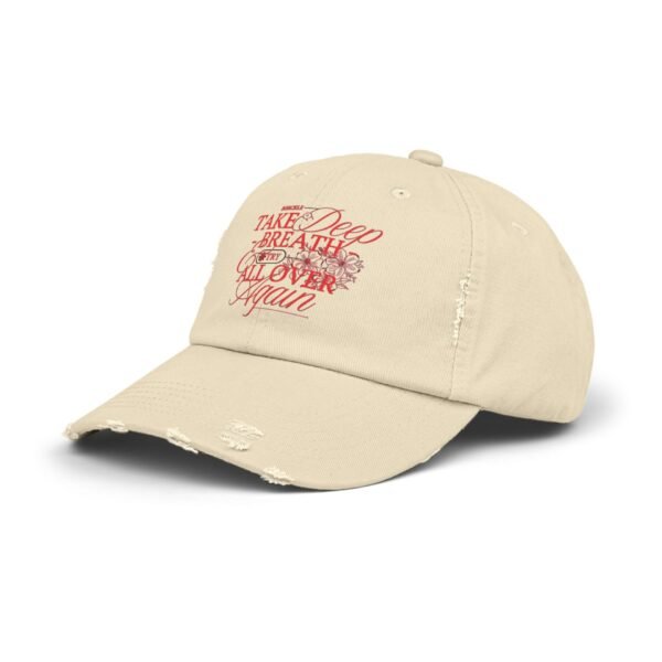 Unisex Distressed Cap with Inspirational Quote, Relaxed Fit Hat, Everyday Casual Wear, Gift for Friends, Trendy Outdoor Accessory - Image 6