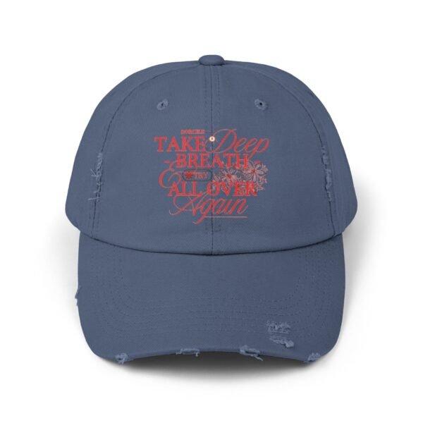 Unisex Distressed Cap with Inspirational Quote, Relaxed Fit Hat, Everyday Casual Wear, Gift for Friends, Trendy Outdoor Accessory - Image 17