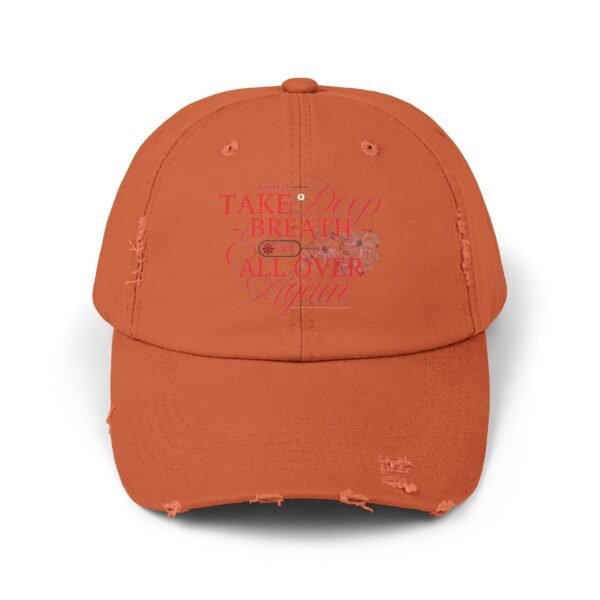 Unisex Distressed Cap with Inspirational Quote, Relaxed Fit Hat, Everyday Casual Wear, Gift for Friends, Trendy Outdoor Accessory - Image 9