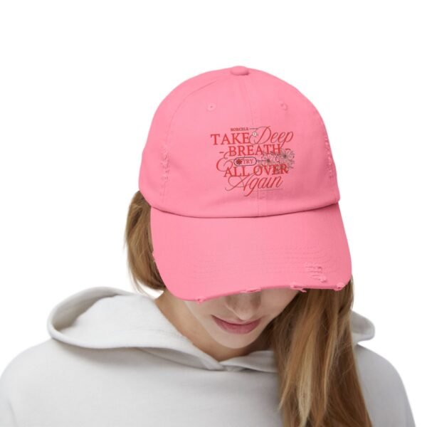 Unisex Distressed Cap with Inspirational Quote, Relaxed Fit Hat, Everyday Casual Wear, Gift for Friends, Trendy Outdoor Accessory - Image 28